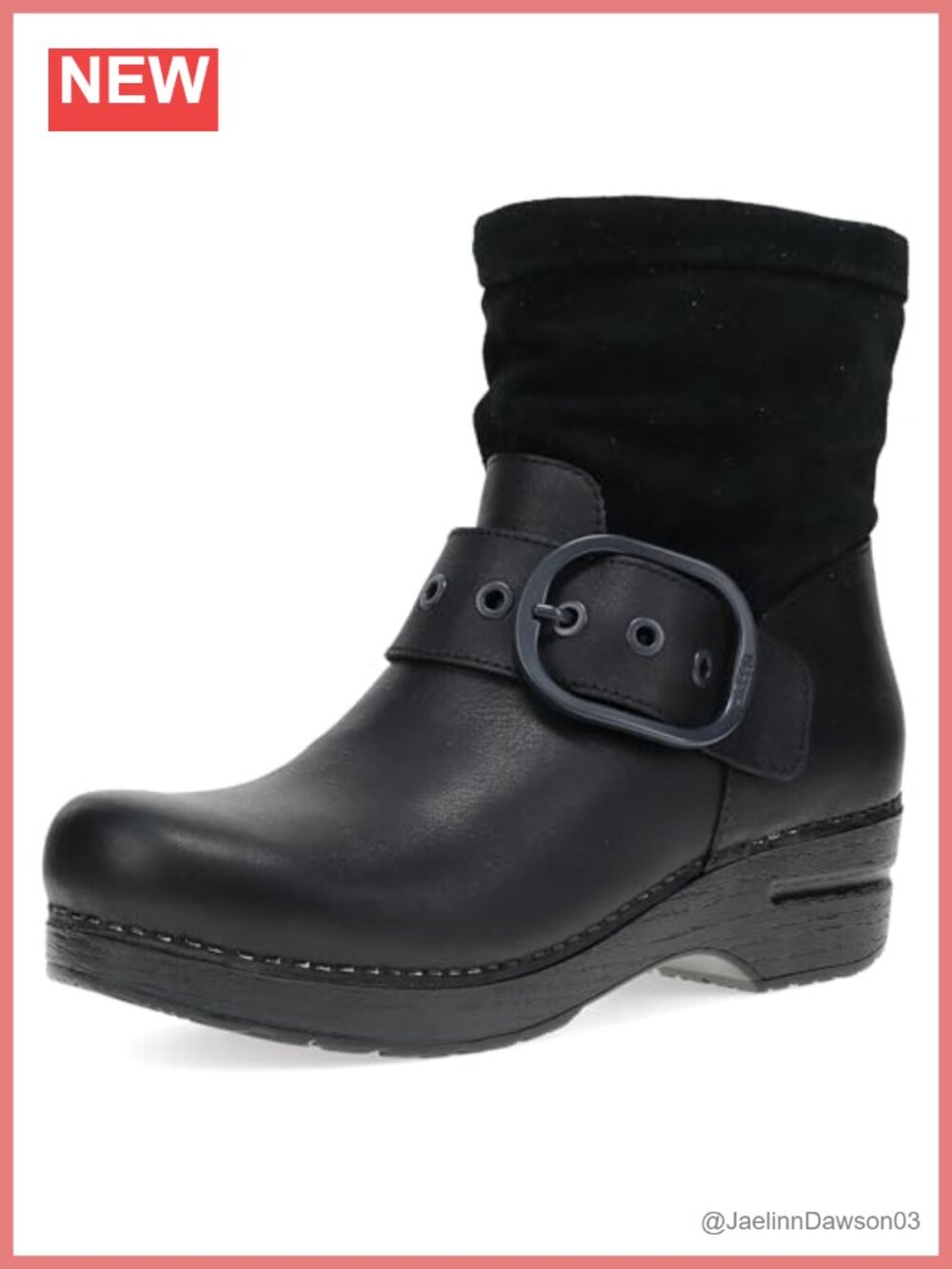 Dansko Pearson Leather Ankle Boot with Inside Zip and Rocker Outsole
